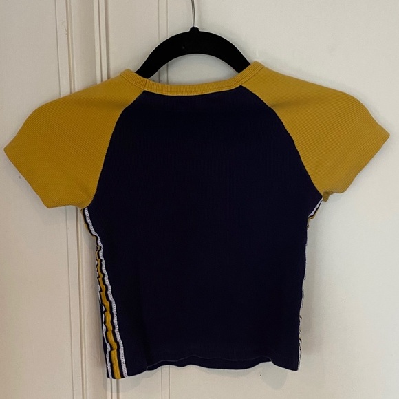 silence + noise Urban Outfitters Navy & Yellow T-Shirt - Picture 2 of 6